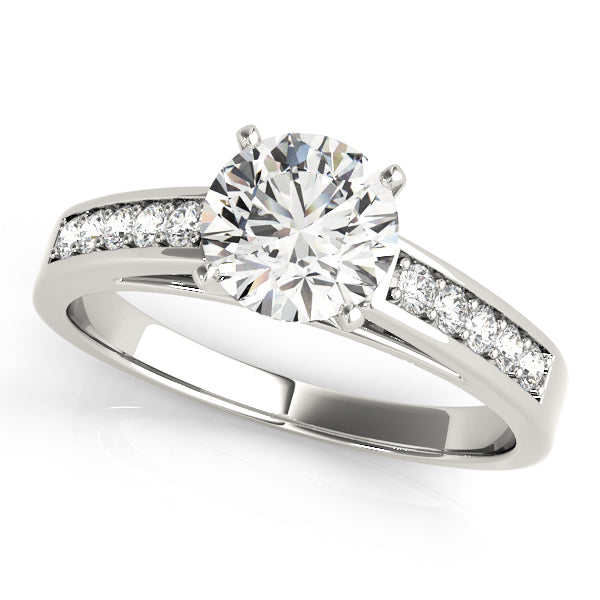 Statement Channel-Set Round Diamond Engagement Ring in 10K/14K gold and platinum with certified lab-grown or natural diamonds