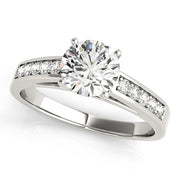 Statement Channel-Set Round Diamond Engagement Ring in 10K/14K gold and platinum with certified lab-grown or natural diamonds