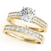 Statement Channel-Set Round Diamond Engagement Ring in 10K/14K gold and platinum with certified lab-grown or natural diamonds