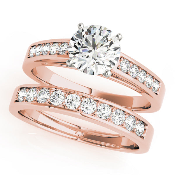 Statement Channel-Set Round Diamond Engagement Ring in 10K/14K gold and platinum with certified lab-grown or natural diamonds
