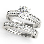 Statement Channel-Set Round Diamond Engagement Ring in 10K/14K gold and platinum with certified lab-grown or natural diamonds