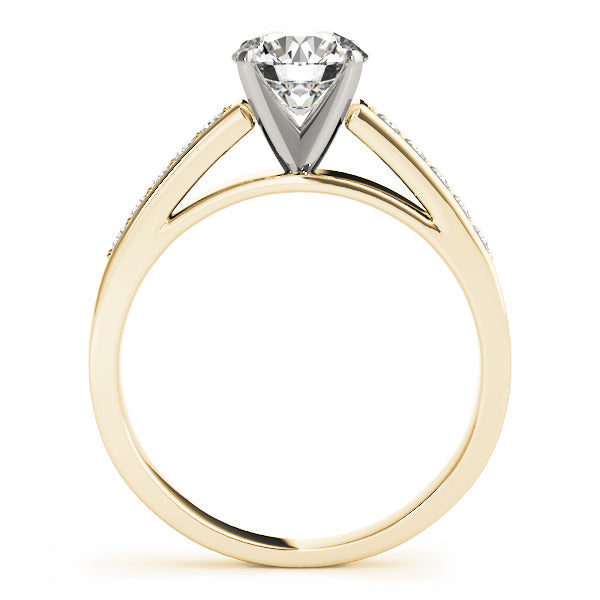 Statement Channel-Set Round Diamond Engagement Ring in 10K/14K gold and platinum with certified lab-grown or natural diamonds