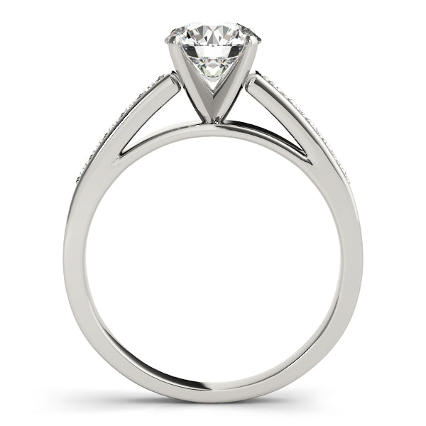 Statement Channel-Set Round Diamond Engagement Ring in 10K/14K gold and platinum with certified lab-grown or natural diamonds