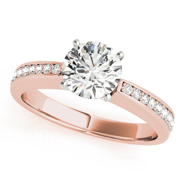Lustrous Channel-Set Round Diamond Engagement Ring in 10K/14K gold and platinum with certified lab-grown or natural diamonds