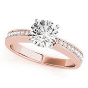 Lustrous Channel-Set Round Diamond Engagement Ring in 10K/14K gold and platinum with certified lab-grown or natural diamonds