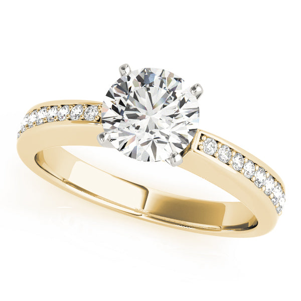 Lustrous Channel-Set Round Diamond Engagement Ring in 10K/14K gold and platinum with certified lab-grown or natural diamonds