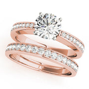 Lustrous Channel-Set Round Diamond Engagement Ring in 10K/14K gold and platinum with certified lab-grown or natural diamonds