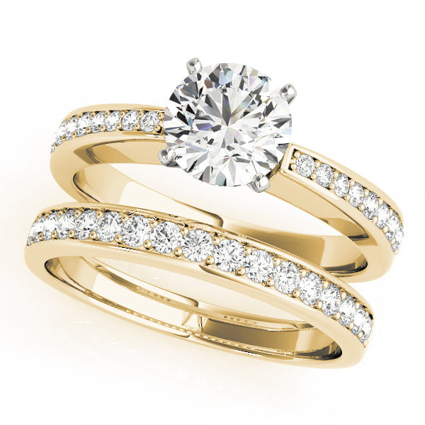 Lustrous Channel-Set Round Diamond Engagement Ring in 10K/14K gold and platinum with certified lab-grown or natural diamonds