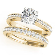 Lustrous Channel-Set Round Diamond Engagement Ring in 10K/14K gold and platinum with certified lab-grown or natural diamonds