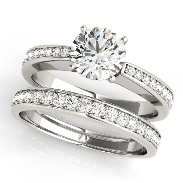 Lustrous Channel-Set Round Diamond Engagement Ring in 10K/14K gold and platinum with certified lab-grown or natural diamonds