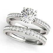 Lustrous Channel-Set Round Diamond Engagement Ring in 10K/14K gold and platinum with certified lab-grown or natural diamonds
