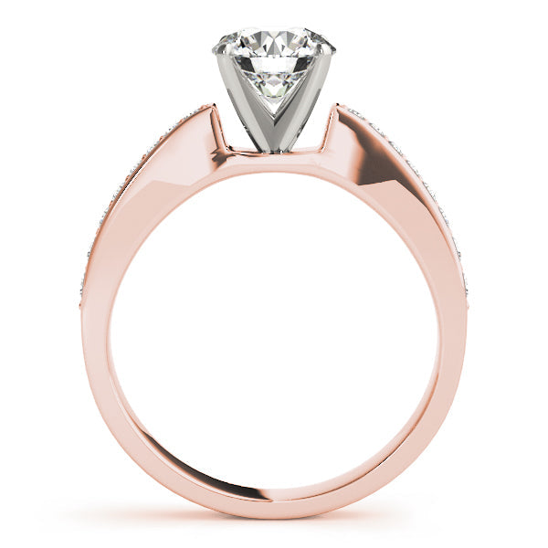 Lustrous Channel-Set Round Diamond Engagement Ring in 10K/14K gold and platinum with certified lab-grown or natural diamonds
