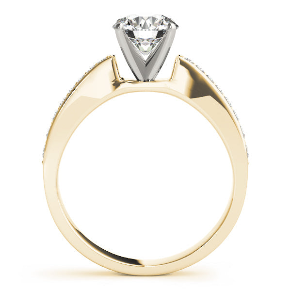 Lustrous Channel-Set Round Diamond Engagement Ring in 10K/14K gold and platinum with certified lab-grown or natural diamonds