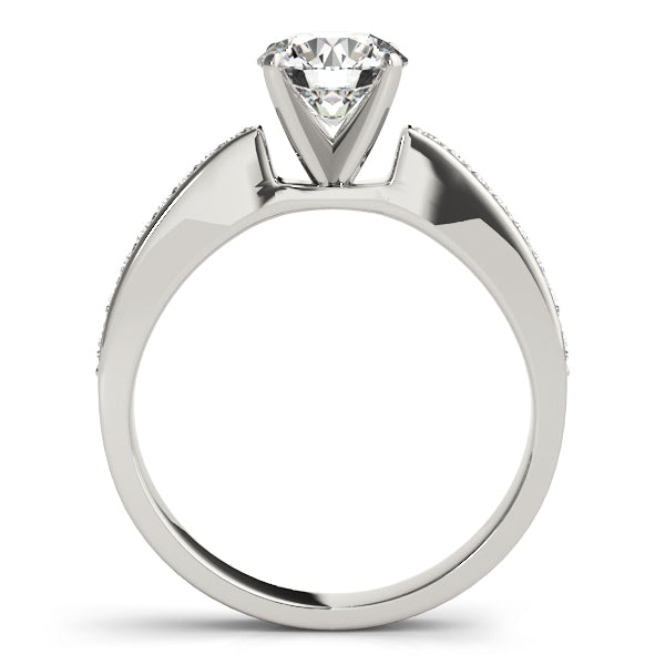 Lustrous Channel-Set Round Diamond Engagement Ring in 10K/14K gold and platinum with certified lab-grown or natural diamonds