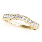 Prong Set Milgrain Curved Half Eternity Ring in 10K/14K gold and platinum with certified lab-grown or natural diamonds