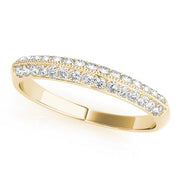 Double Row Pavé Half Eternity Ring in 10K/14K gold and platinum with certified lab-grown or natural diamonds