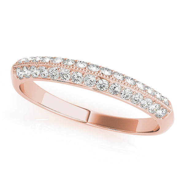 Double Row PavÃ£Â© Half Eternity Ring in Gold & Platinum