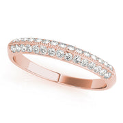 Double Row PavÃ£Â© Half Eternity Ring in Gold & Platinum
