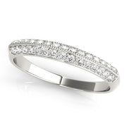 Double Row PavÃ£Â© Half Eternity Ring in Gold & Platinum