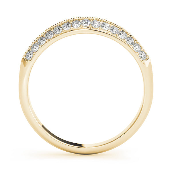 Double Row PavÃ£Â© Half Eternity Ring in Gold & Platinum