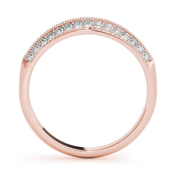 Double Row PavÃ£Â© Half Eternity Ring in Gold & Platinum