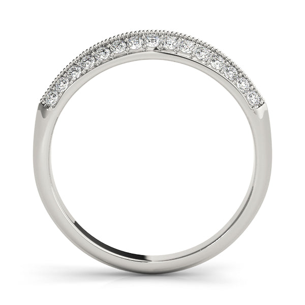 Double Row PavÃ£Â© Half Eternity Ring in Gold & Platinum