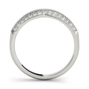 Double Row PavÃ£Â© Half Eternity Ring in Gold & Platinum