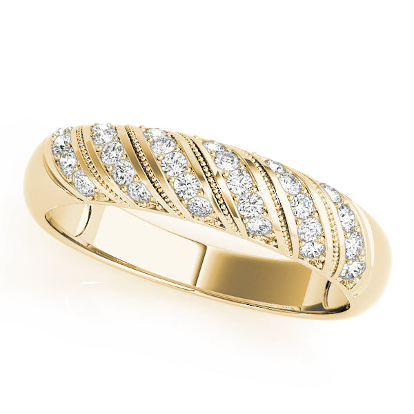 Pave Half Eternity Ring in 10K/14K gold and platinum with certified lab-grown or natural diamonds