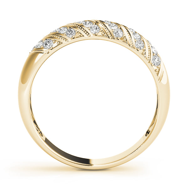 Pave Half Eternity Ring in Gold & Platinum