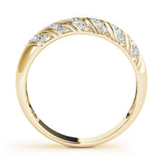 Pave Half Eternity Ring in Gold & Platinum