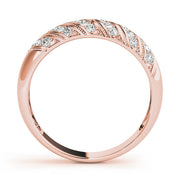 Pave Half Eternity Ring in Gold & Platinum