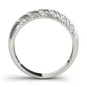 Pave Half Eternity Ring in Gold & Platinum