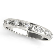 Pave Half Eternity Ring in Gold & Platinum