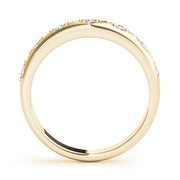 Pave Half Eternity Ring in Gold & Platinum