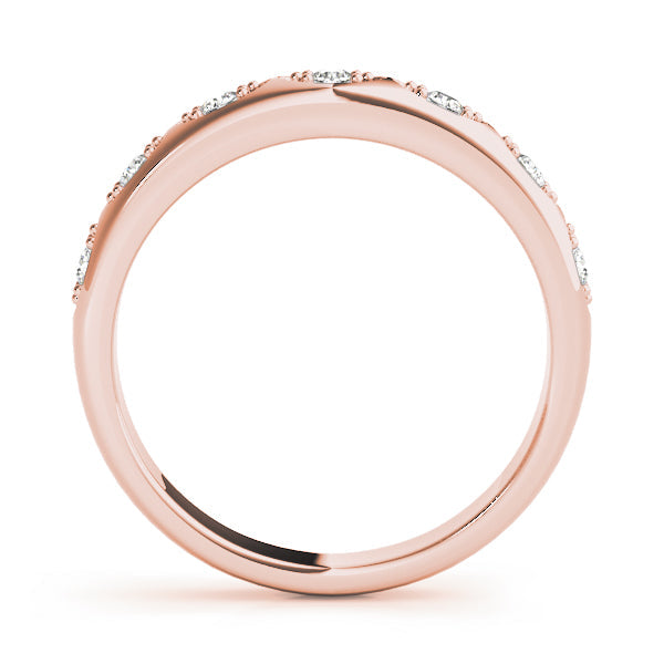 Pave Half Eternity Ring in Gold & Platinum