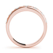 Pave Half Eternity Ring in Gold & Platinum