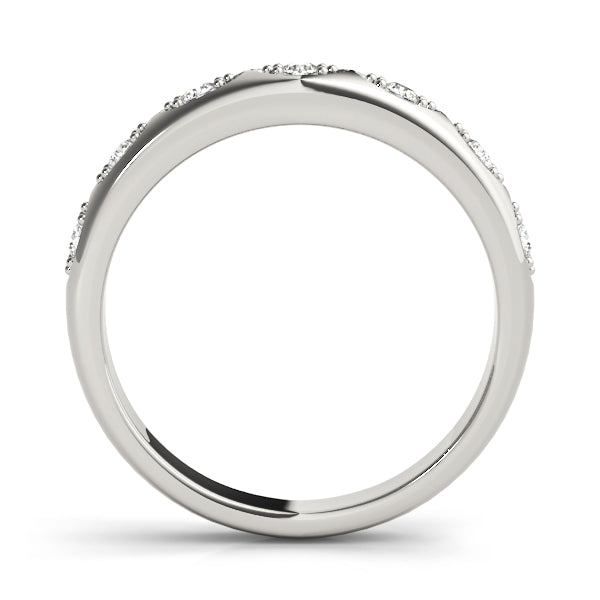 Pave Half Eternity Ring in Gold & Platinum