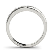 Pave Half Eternity Ring in Gold & Platinum