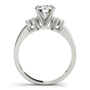 Crowned Cluster Sides Round Diamond Engagement Ring in 10K/14K gold and platinum with certified lab-grown or natural diamonds