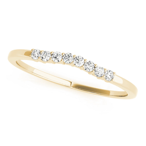 Prong Set Curved Half Eternity Ring in 10K/14K gold and platinum with certified lab-grown or natural diamonds