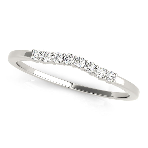 Prong Set Curved Half Eternity Ring in Gold & Platinum