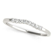 Prong Set Curved Half Eternity Ring in Gold & Platinum