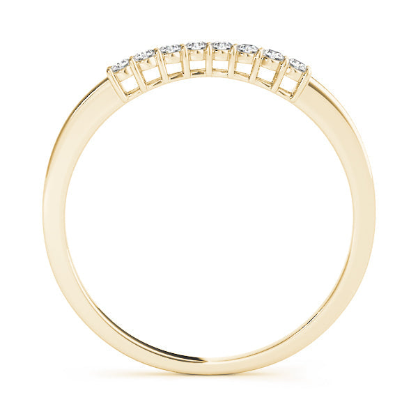 Prong Set Curved Half Eternity Ring in Gold & Platinum