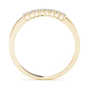Prong Set Curved Half Eternity Ring in Gold & Platinum