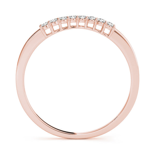 Prong Set Curved Half Eternity Ring in Gold & Platinum