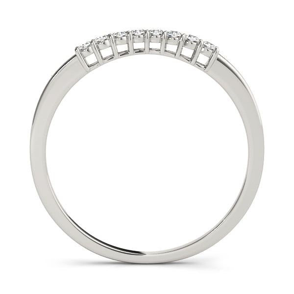 Prong Set Curved Half Eternity Ring in Gold & Platinum