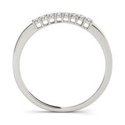 Prong Set Curved Half Eternity Ring in Gold & Platinum