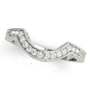 Antique Milgrain Curved Half Eternity Ring in Gold & Platinum