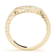 Antique Milgrain Curved Half Eternity Ring in Gold & Platinum