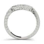 Antique Milgrain Curved Half Eternity Ring in Gold & Platinum